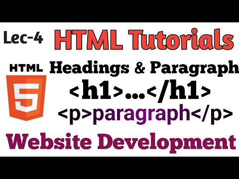 Tutorial HTML | Lec-4 | Headings and Paragraph in HTML | #Html Full Tutorials | #internet improvement | In Hindi.