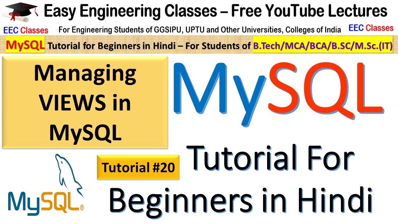 Tutorial MySQL | MySQL Tutorial in Hindi: VIEWS in MySQL - create view