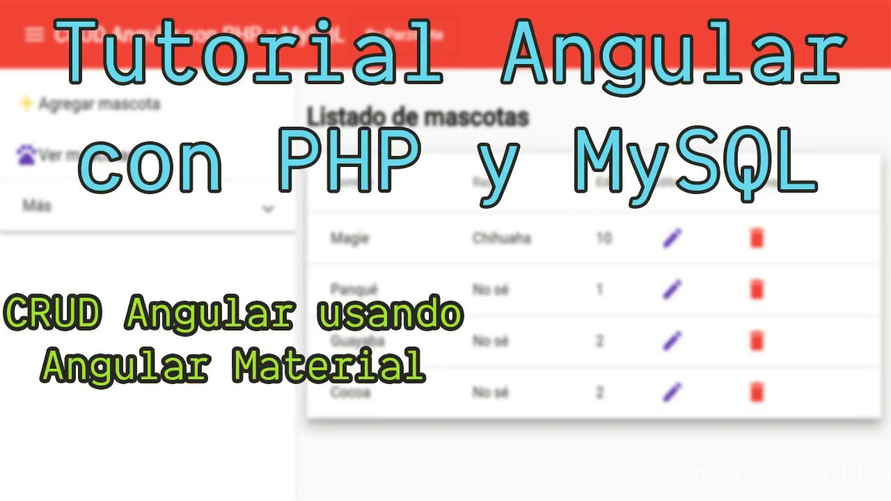 Tutorial MySQL | Angular with MySQL and PHP tutorial
