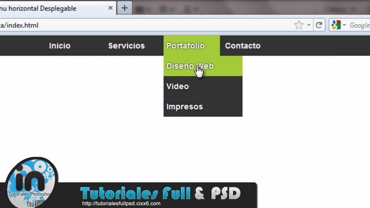 Tutorial HTML | HTML Tutorial: Horizontal Drop Down Menu