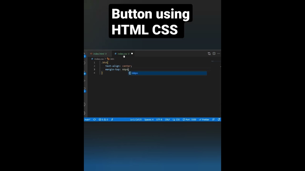 Tutorial CSS | #shorts How To Make Button Using HTML CSS #shorts