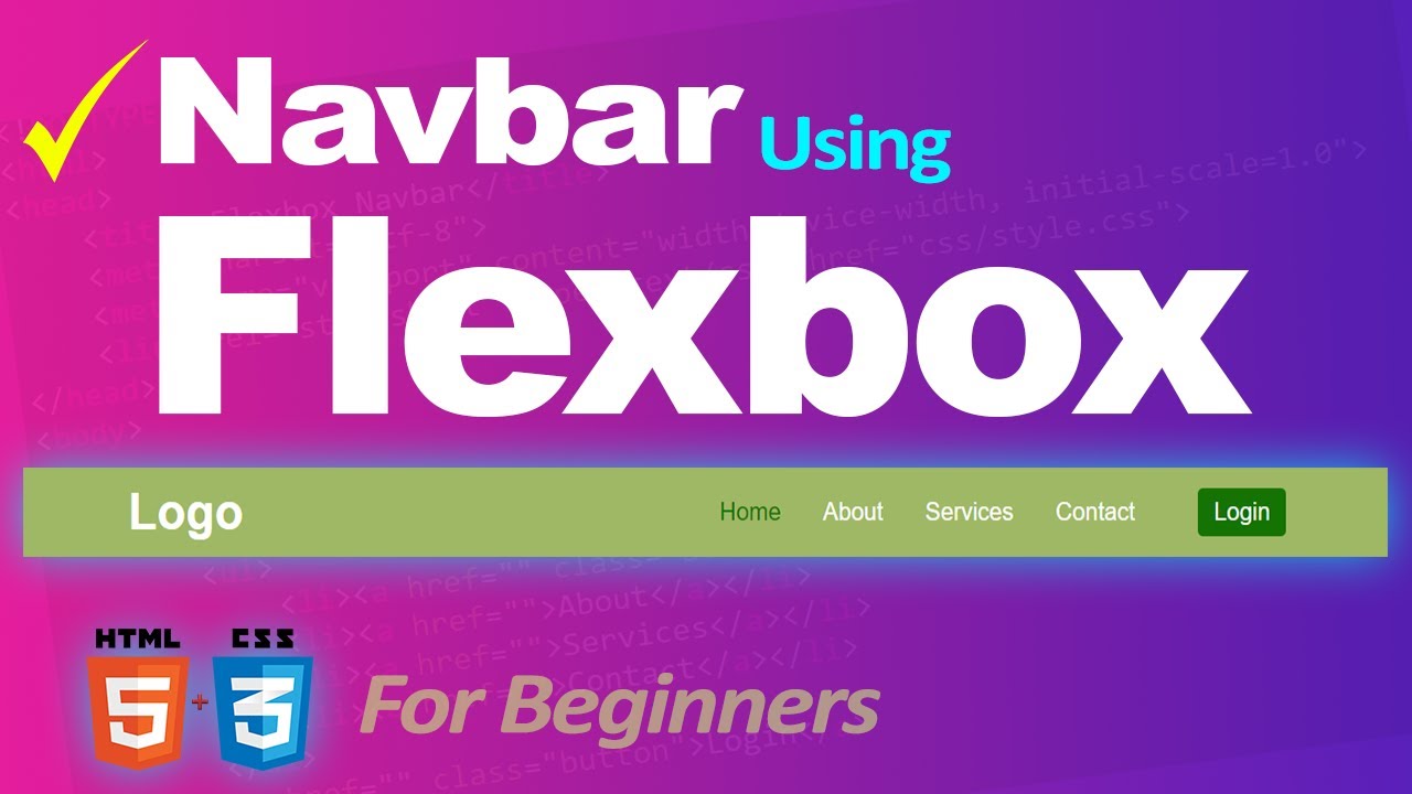 Tutorial CSS | CSS flexbox to create a navigation bar | HTML and CSS tutorial