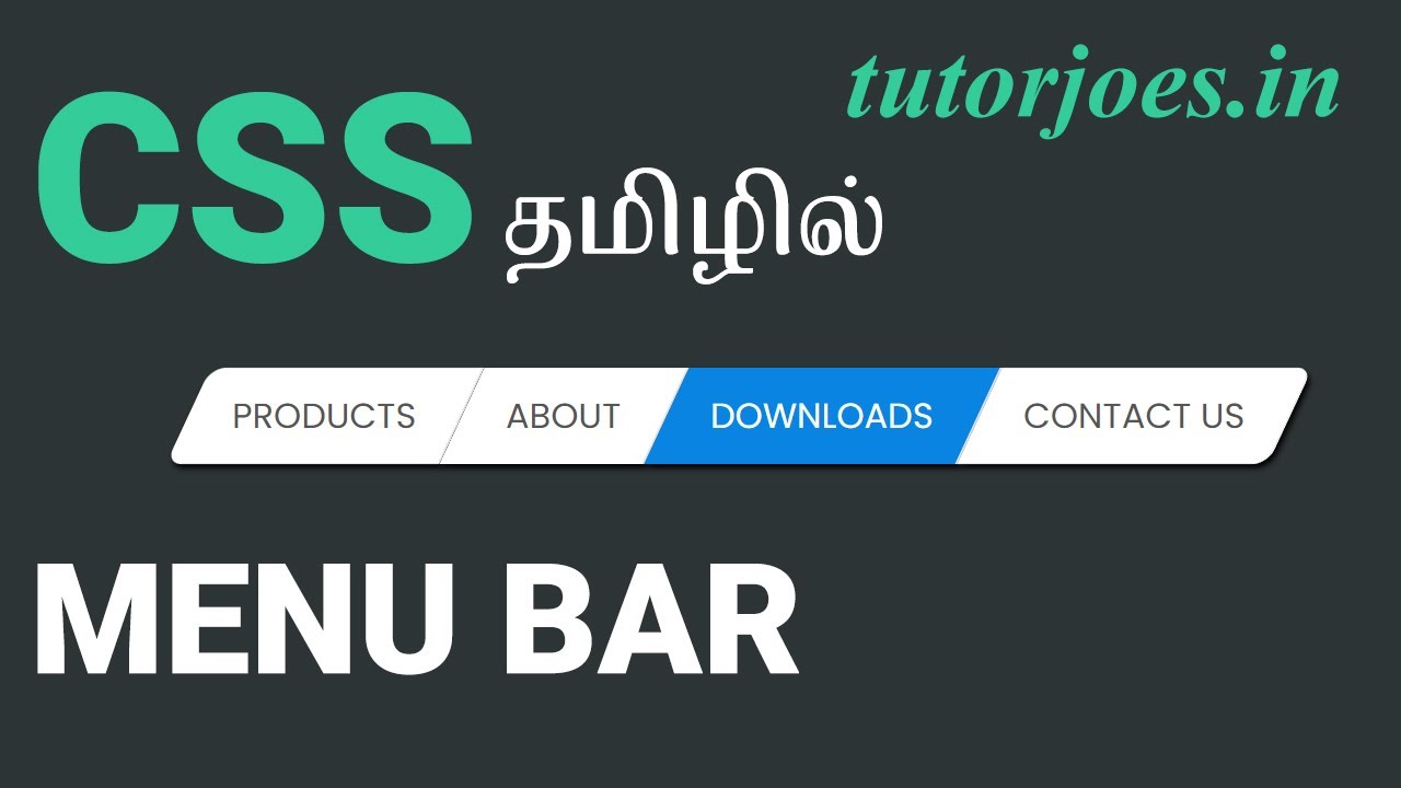Tutorial CSS | Horizontal CSS navigation bar | Superior CSS Tutorial in Tamil