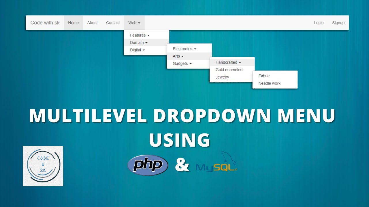 Tutorial MySQL | Multi-level dropdown menu with PHP and MySQL | Bootstrap | Oops