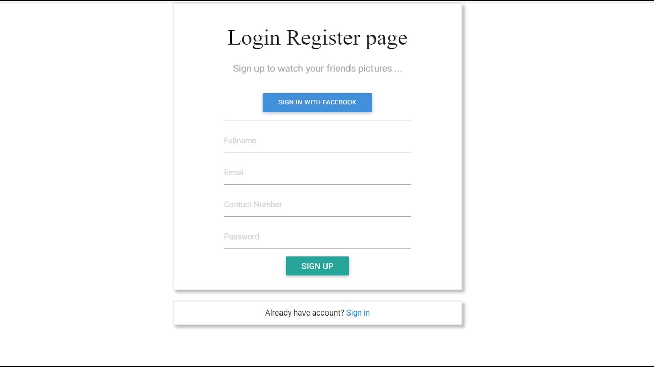 Tutorial MySQL | Person login registration with php mysql database