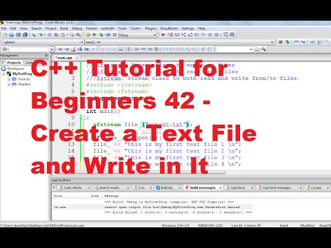 Tutorial C++ | C++ Tutorial for Rookies 42 -Create a textual content file and write to it