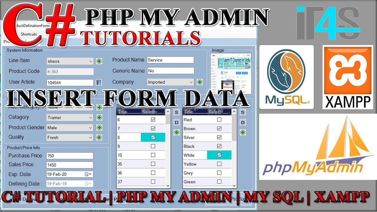 Tutorial phpMyAdmin | C# PhpMyAdmin | XAMPP | MySQL Tutorial in Urdu | Insert Win Type knowledge into PhpMyAdmin database