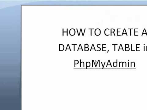 Tutorial phpMyAdmin | PHP Tutorials - Methods to create a database and desk in phpMyAdmin