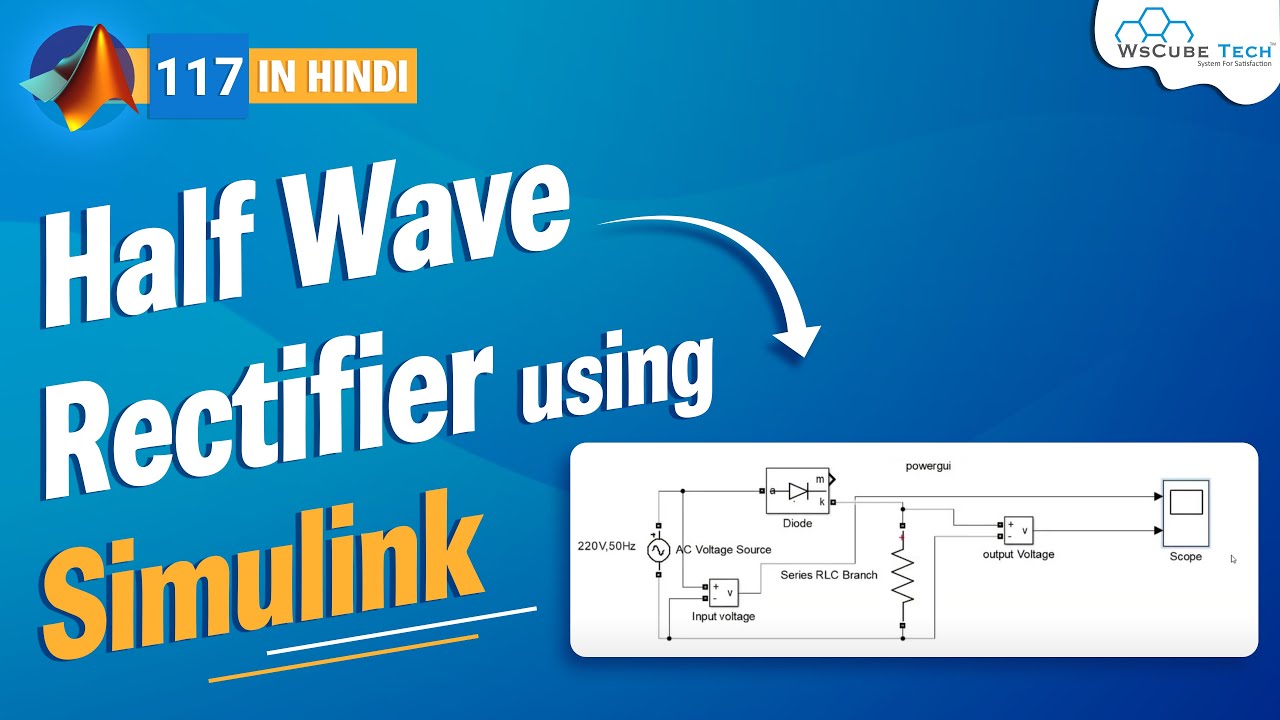 Tutorial Matlab | Half-wave rectifier with Simulink/Matlab - MATLAB tutorial [Hindi]