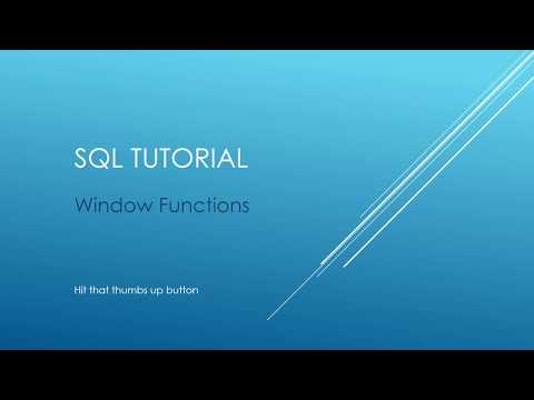 Tutorial SQL | SQL Tutorial - Window Capabilities