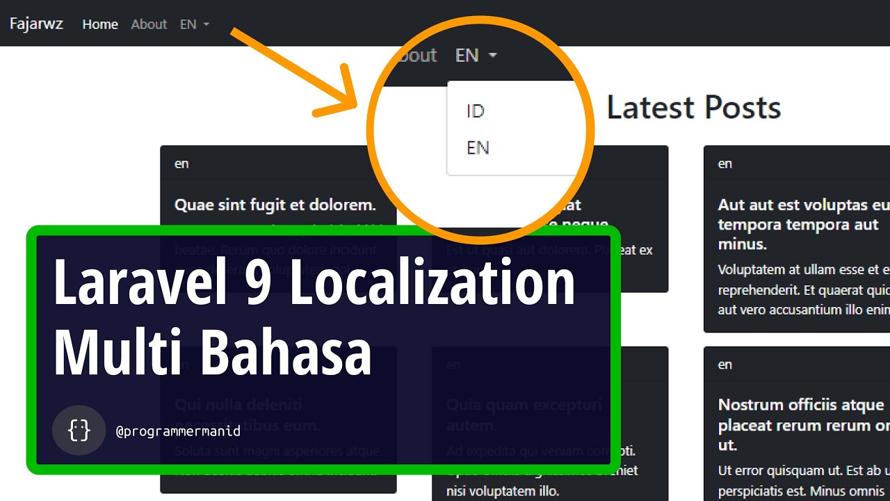 Tutorial Laravel | Laravel 9 Localization Tutorial: Multilingual weblog with instance repo